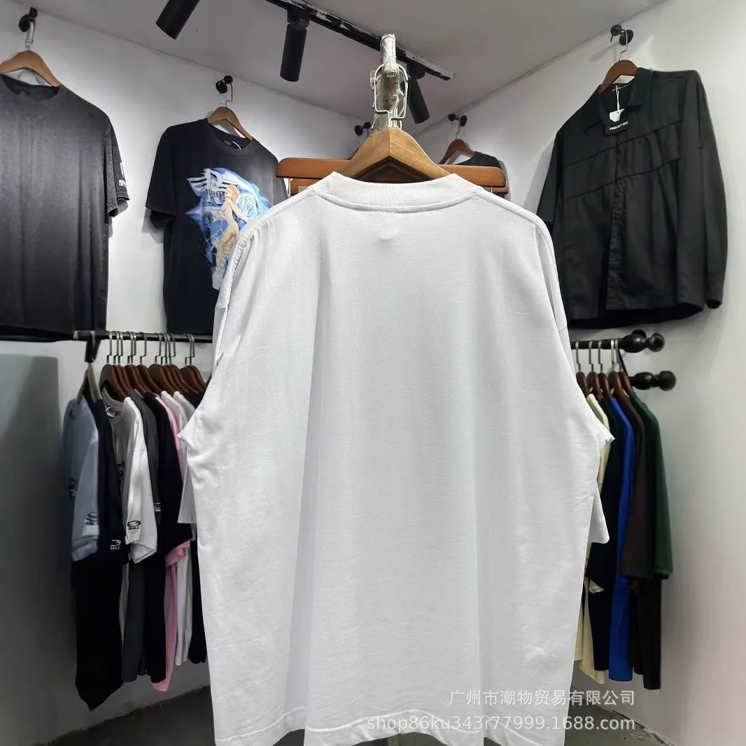 Summer Vintage Washed Apricot Top HOUSE OF ERRORS T Shirt Men Women 1:1 Eye Foam Puff Print T-shirt Tees Men Clothing