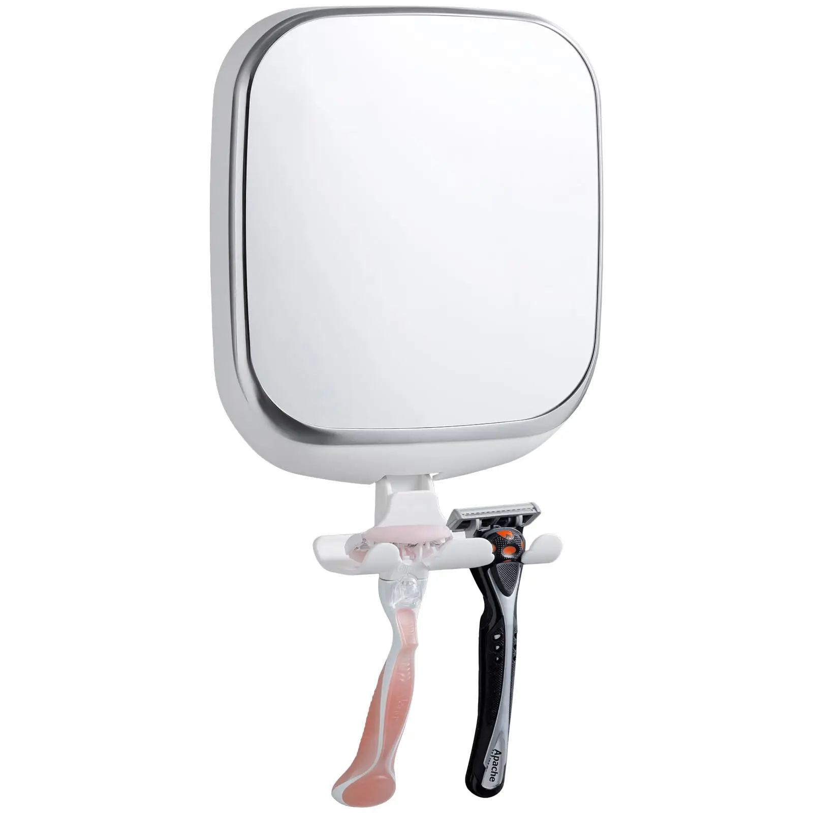 TAILI Shower Mirror Fogless for Shaving with Razor Holder Suction Anti Fog Shaving Mirror NO-Drilling Removable Makeup Mirror