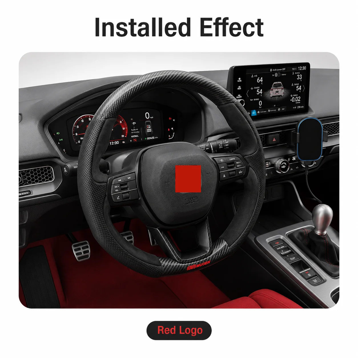 

Suitable for Honda 2022-2026 Civic/FL5 carbon fiber replica Infinite Edition red/white lettering steering wheel.