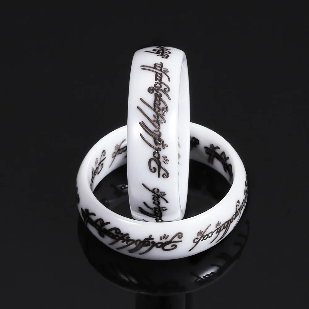 6mm Laser Black and White Ring Ceramic Ring for Women Men Engraved Jewelry Ring Fashion Dropshipping