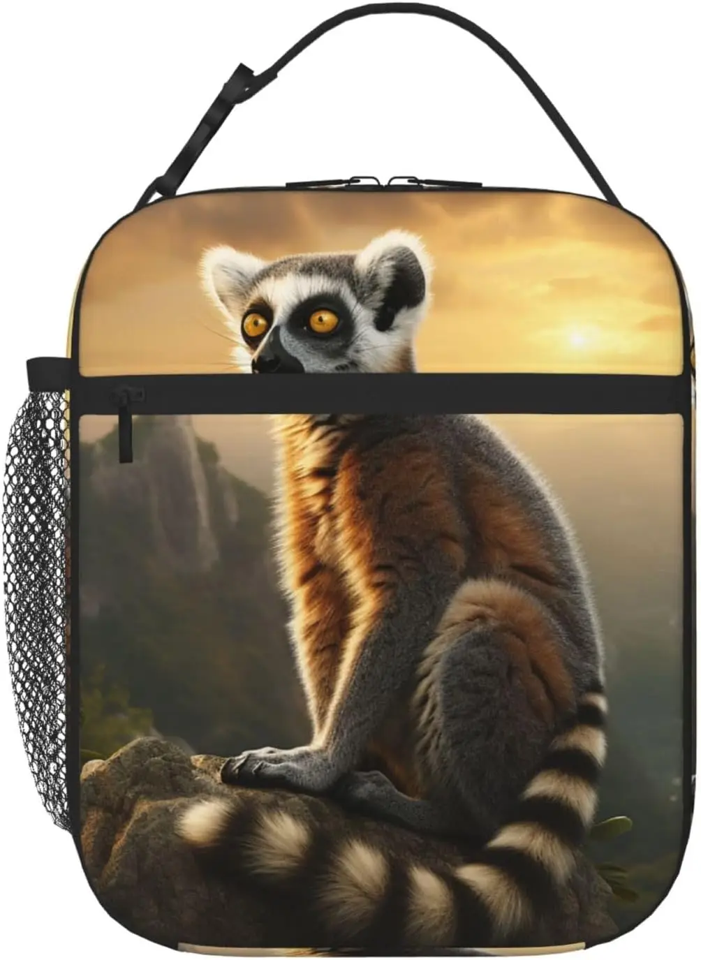 

Monkey on Mountain Print Lunch Box Reusable Lunch Tote Bags Leakproof Cooler Bag Portable Lunc