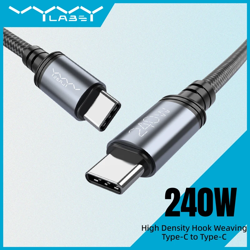 

VYVYLABS 240W Type-C to Type-C Data Cable PD Quick Charging Type C Cord Fast Charging For MacBook iPhone 17 16 Samsung Xiaomi