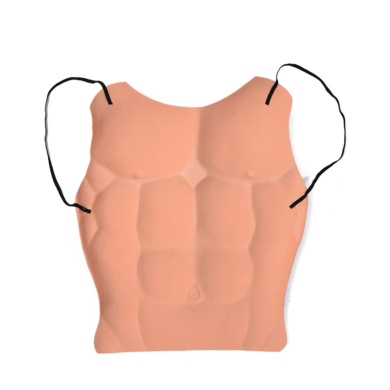 Disfraz divertido de piel desnuda para adultos, disfraz de Mascarada muscular falsa, pecho Macho falso, músculos abdominales de Eva, accesorios de fiesta Diy, Halloween