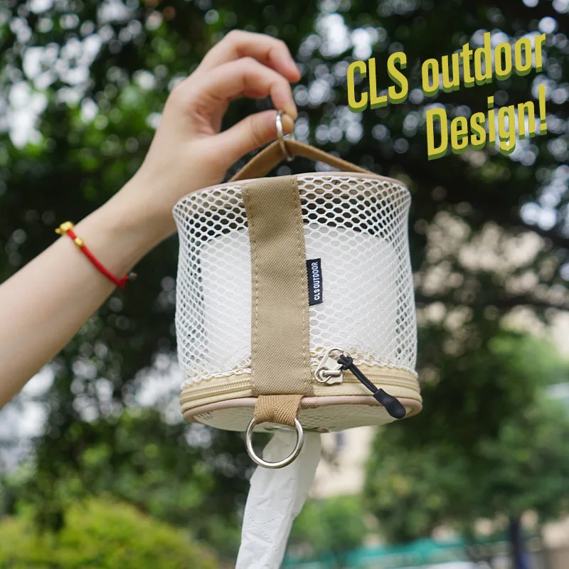 Outdoor Camping Tissue Net Tube Storage Bag, Household Net Tube Tissue Storage Bag, Car Hanging Roll Paper Tube Bag Portable Storage Box