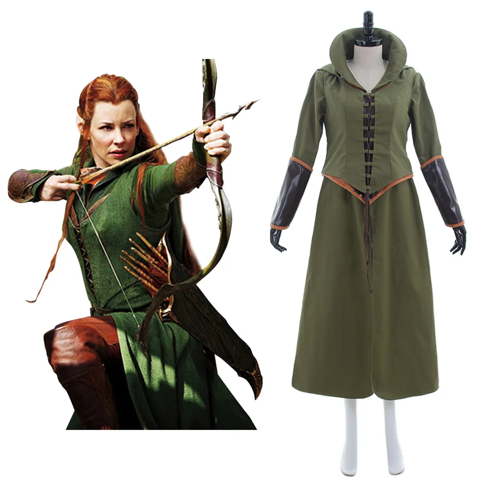 

Movie Elf Tauriel Cosplay Costumes Women Jacket Pant Uniform Set Halloween Carnival Outfits