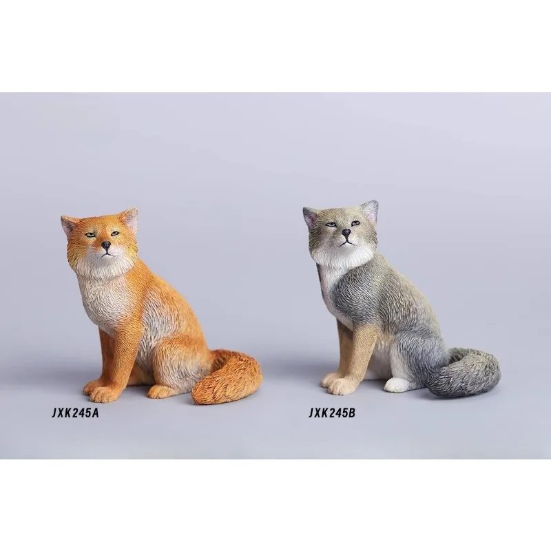 JXK Scala 1/12 Volpe Tibetana Simulazione Resina Animale Ornamento Modello Action Figures Decorazione del Desktop Regalo Raccogliere