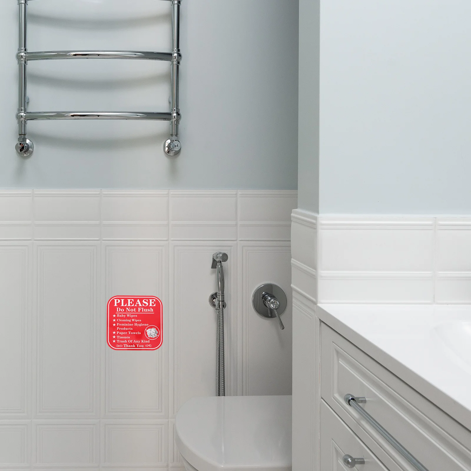 

24Pcs Do Not Flush Toilet Sign Stickers Bathroom Warning Labels Reminder Prevent Blockages Hotel Store Use Bathroom Labels