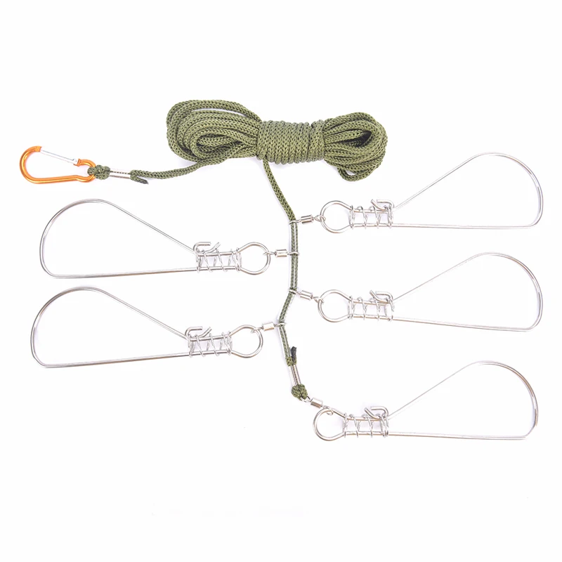 Fishing Lock Buckle fishing Snaps Chain Stringer With Float Live Lock Belt