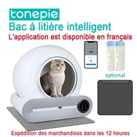 Tonepie Smart Automatic Cat Toilet Self-Cleaning Fully Enclosed Pet Toilet English Versions 65L