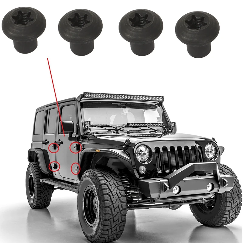 Metal Door Hinge Nuts 6511744AA for Jeep Wrangler JK 2007-2017 Car Accessories, 4PCS