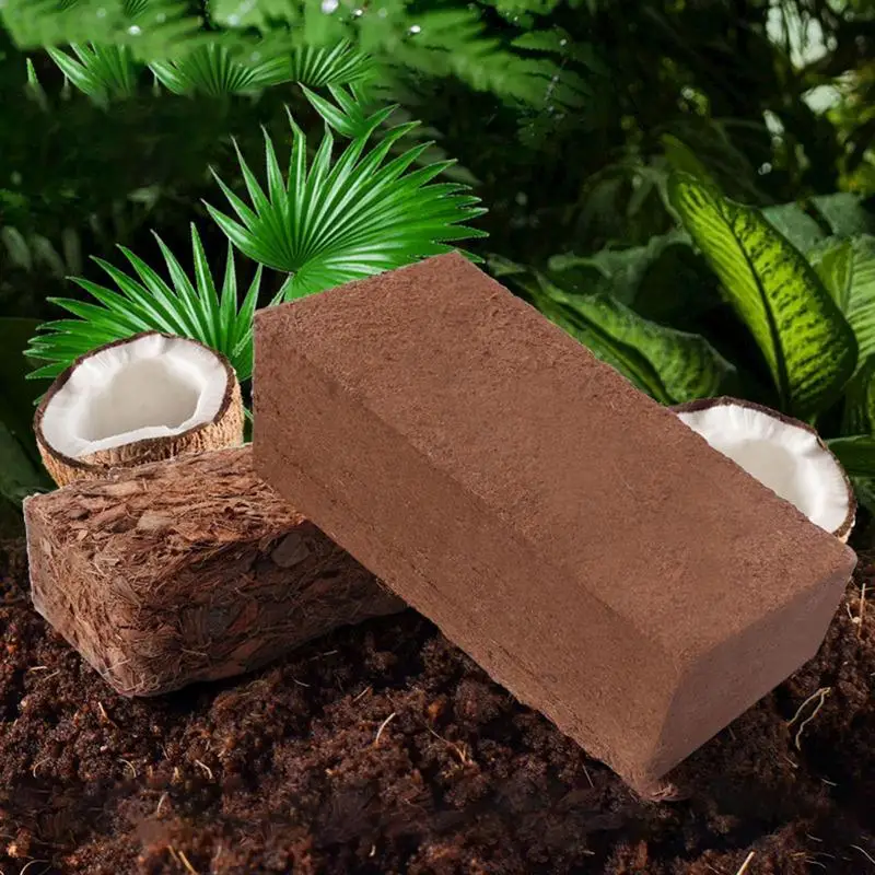 Organic Coco Coir Bricks Soil Blocks Organic Compressed Coconut Husk Brick High Expansion Coconut Substrate Coco Husk for plants