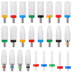 25 Types Ceramic Milling Cutter Nail Drill Bit Electric Manicure Pedicure Mill Bits Machine Files Nail Art Tools Equipment