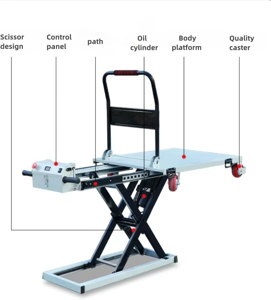 

Factory Wholesale Electric ODM OEM Hydraulic 4 Wheel Lift Table Trolley New Condition Cart For Lifting Goods