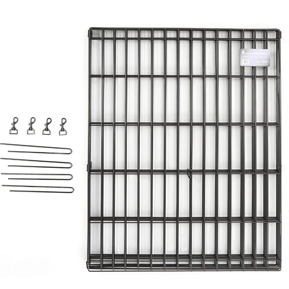 قلم تمرين معدني قابل للطي للكلاب من ميدويست هومز - منطقة لعب داخلية/خارجية، بدون باب، يوفر مساحة لعب 16 قدم مربعة