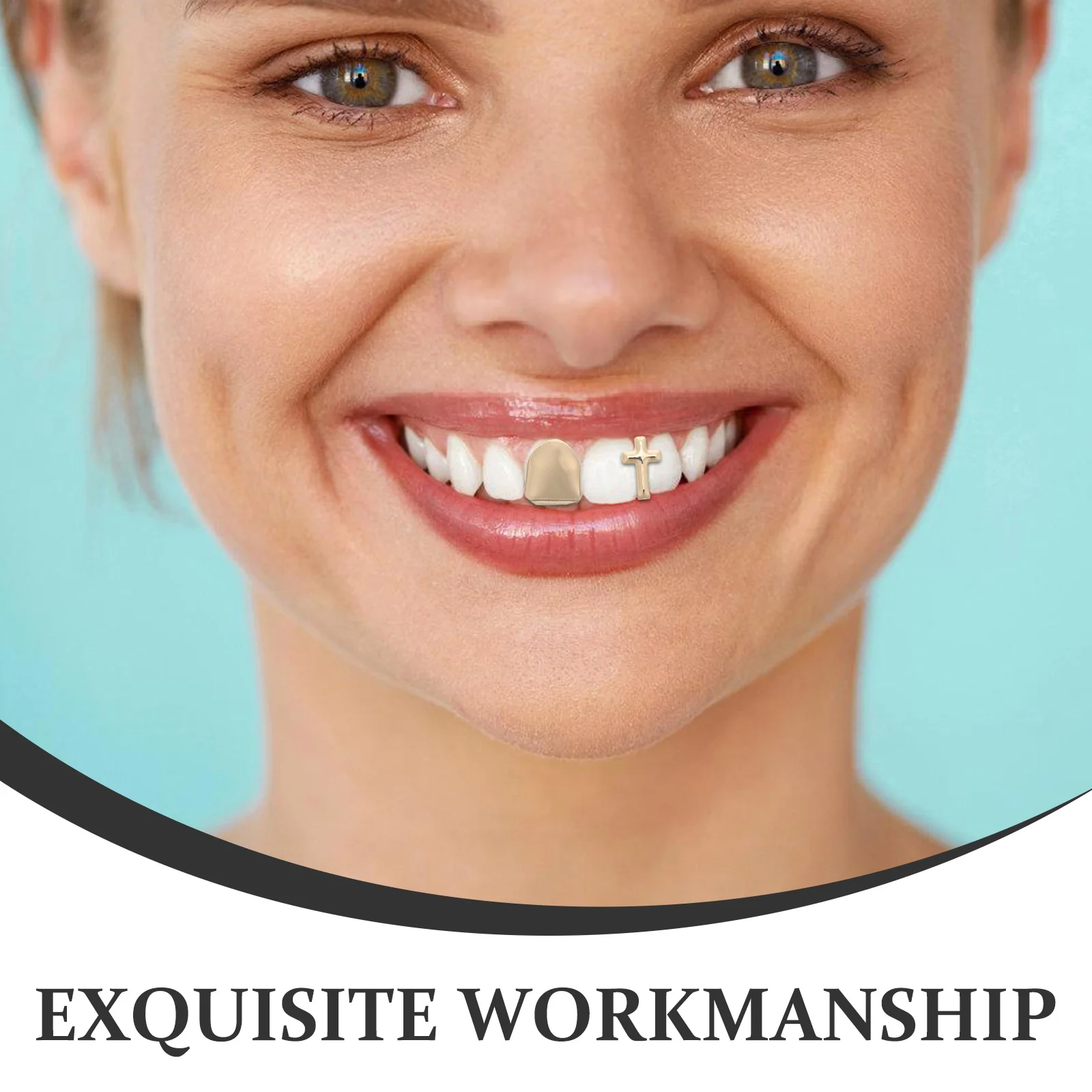 Parrillas para dientes de Hip Hop con cruz de cobre, joyería para disfraz de Halloween, gorros para dientes, accesorios para rapero, suministros para fiestas, joyería para dientes