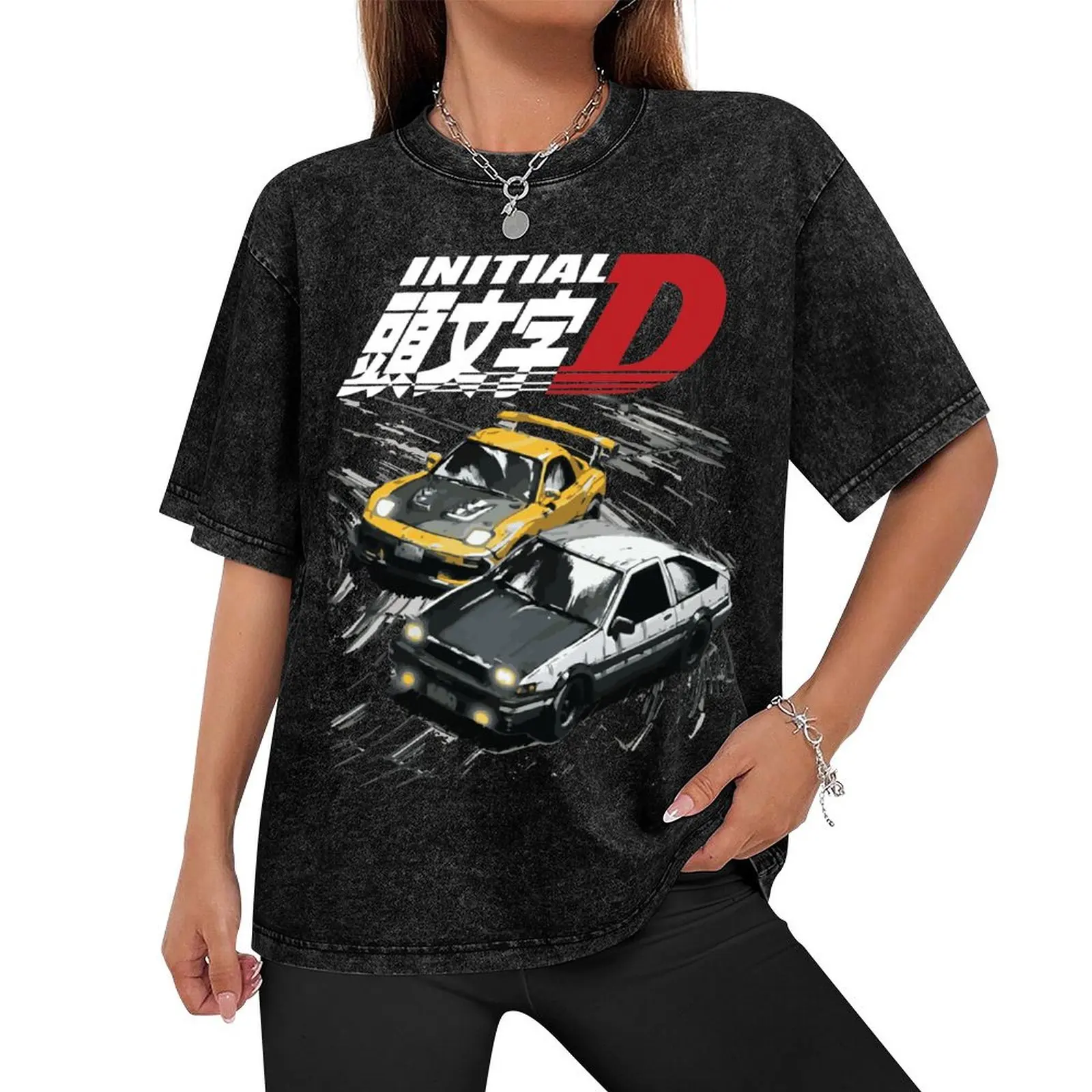 Initial D - Mountain Drift Racing Tandems AE86 takumi vs FD rx-7 keisuke T-Shirt man clothes Short sleeve tee men