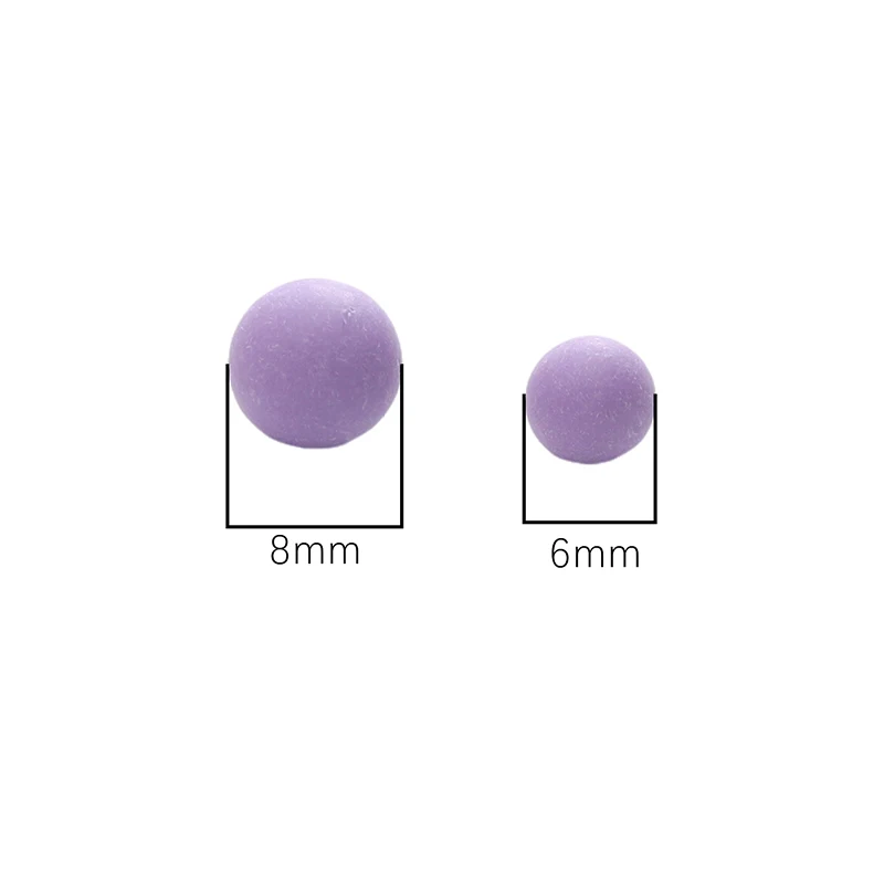 

6/8mm 50/100Pcs Frosted Macaron-Colored Round Acrylic Beads Holeless Loose Beads For DIY Garment Decoration Craft Projects