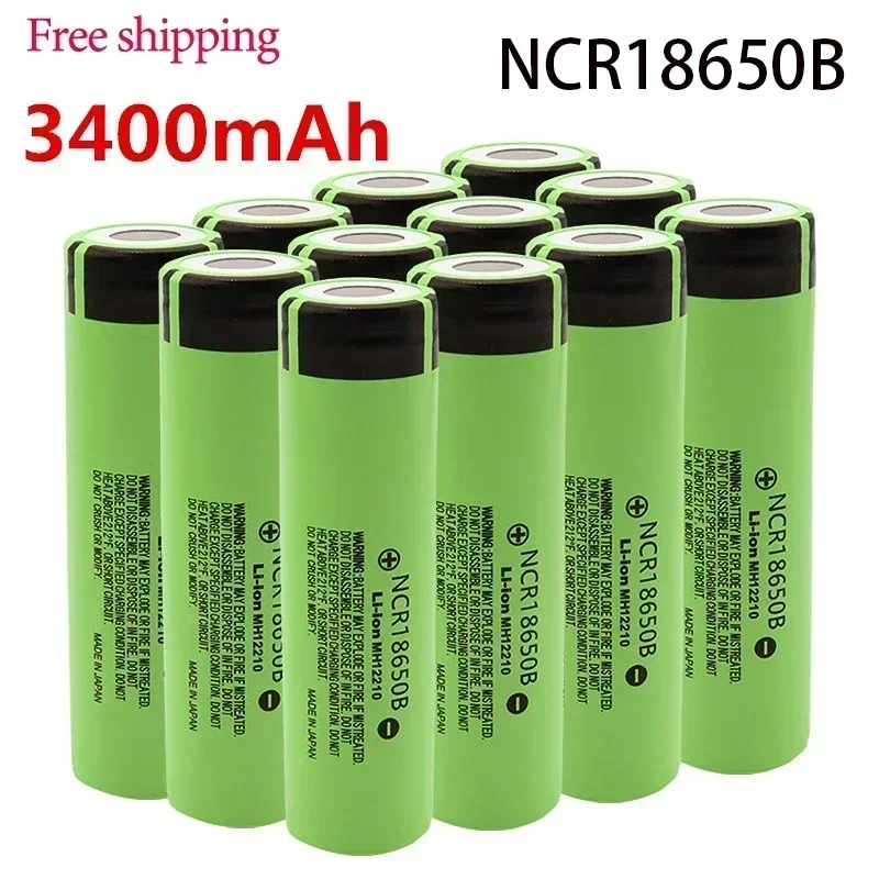 100% Rechargeable Lithium Battery 18650battery 34B for Flashlight USB Charger Original New NCR18650B 3.7V 3400mAh