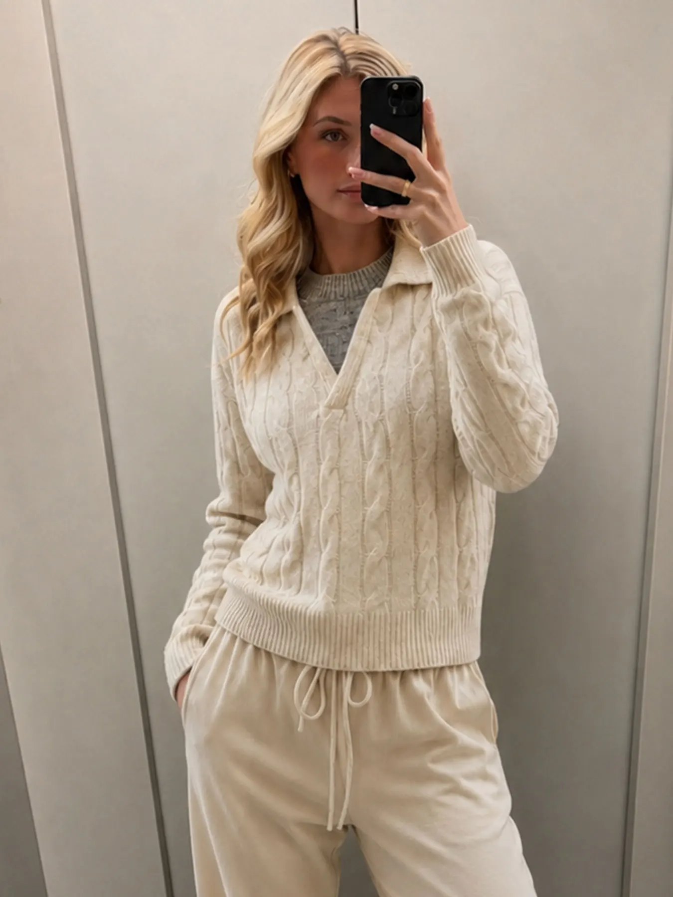 Women Fake 2 Piece Lapel Fashion Party Sweater Long Sleeve Ribbed Hem Loose Pullover Solid Casual Autumn Winter Vacation Top