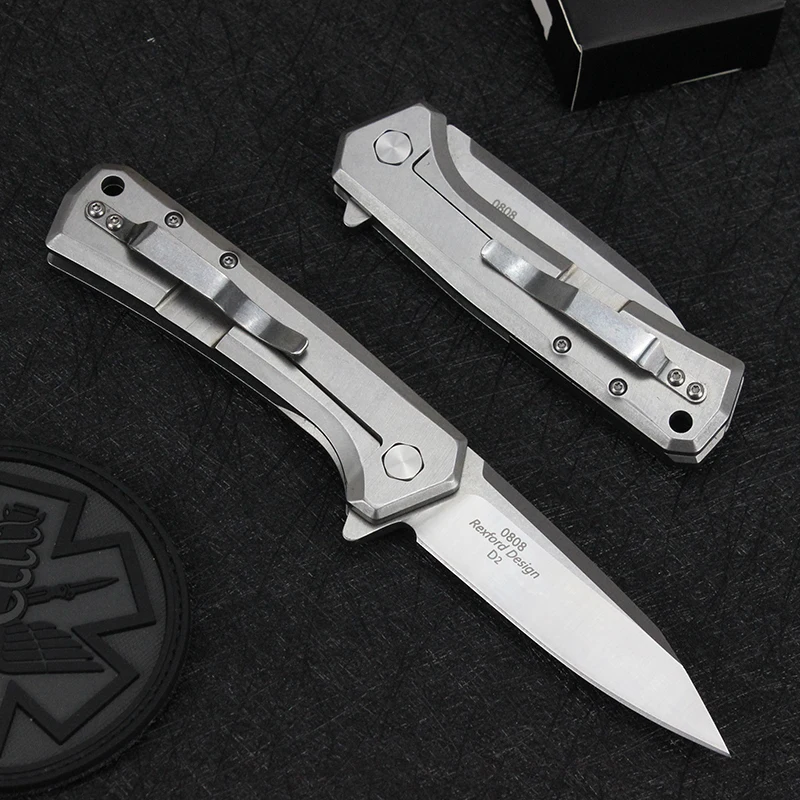 ZT 0808 Pocket Folding Knife D2 Blade 420 Stainless Steel Handle Outdoor Military Tactical Portable Small Knives EDC Hand Tools