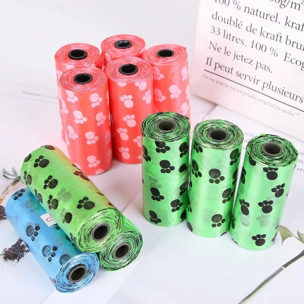 Garbage Pooper Plastic Scooper Home Supply Refills Pick Waste Poop Bags Pet Dog 5Rolls/75Pcs