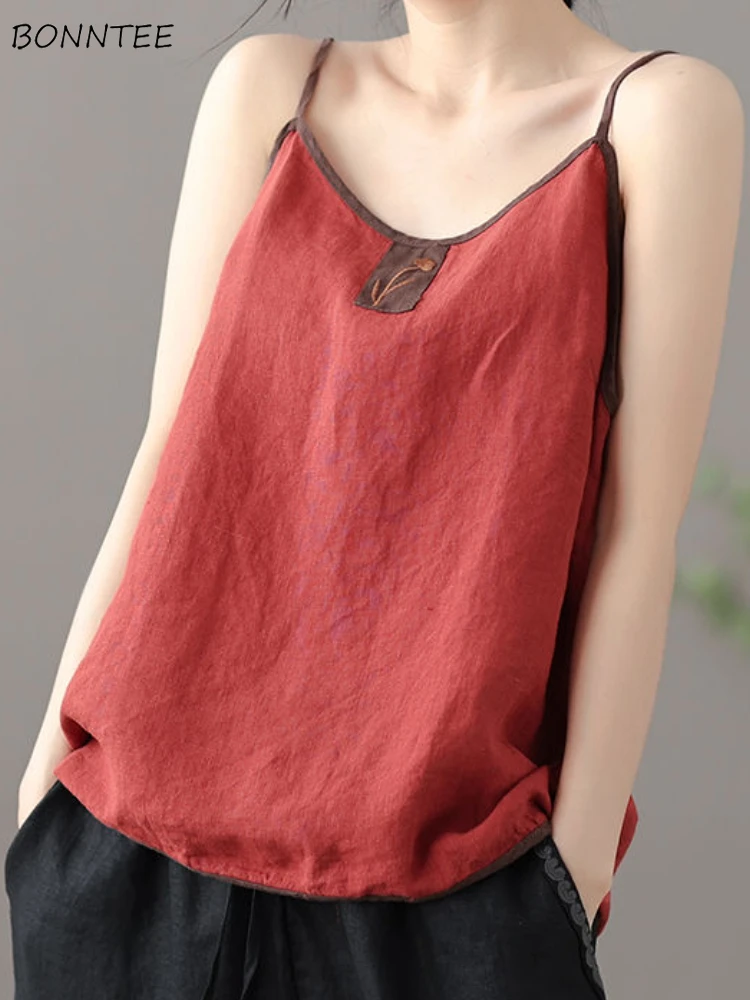 M-4XL Canottiere da donna semplice retrò tutto-fiammifero stile cinese elegante streetwear confortevole patchwork per il tempo libero attraente allentato nuovo