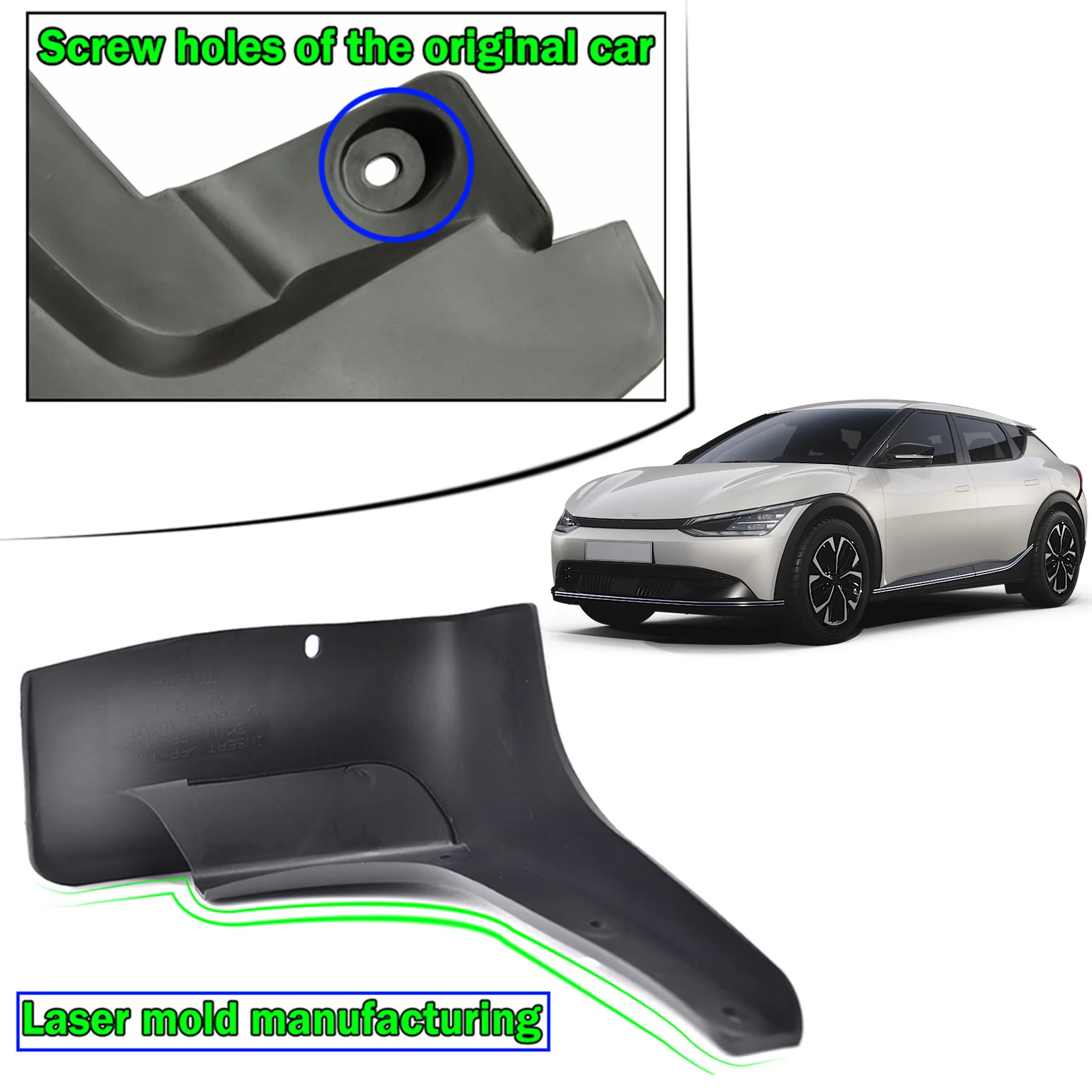 Set di 4 pezzi Paraspruzzi per auto per Kia EV6 ev6 CV EV 2021 2022 2023 Paraspruzzi Paraspruzzi Paraspruzzi Anteriore Posteriore Modanato