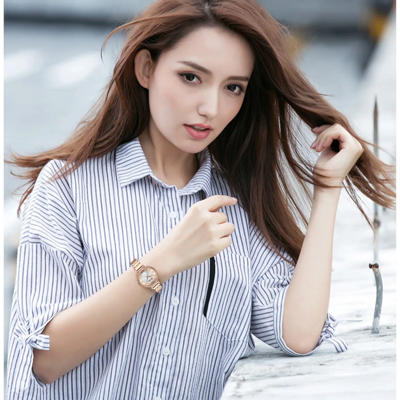 CURREN Top Brand Ladies Simple Fashion Quartz Watch Stainless Steel Classic Elegant Diamond Waterproof Ladies Watch Reloj Mujer view 6