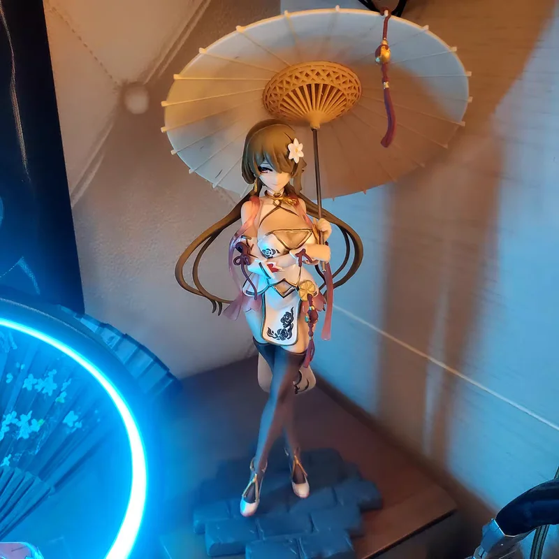 En Stock juego Honkai Impact 3 figura 25cm Rita Rossweisse Huanxisha Cheongsam figuras acción negro Sexy seda modelo juguete muñeca regalo