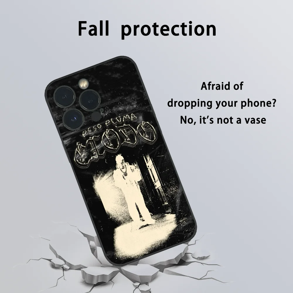 Cantor P_Peso Pluma Exodo Cool Phone Case Para iPhone 16 15 14 13 Pro Max Plus Mini Preto Fosco Soft Shell Funda