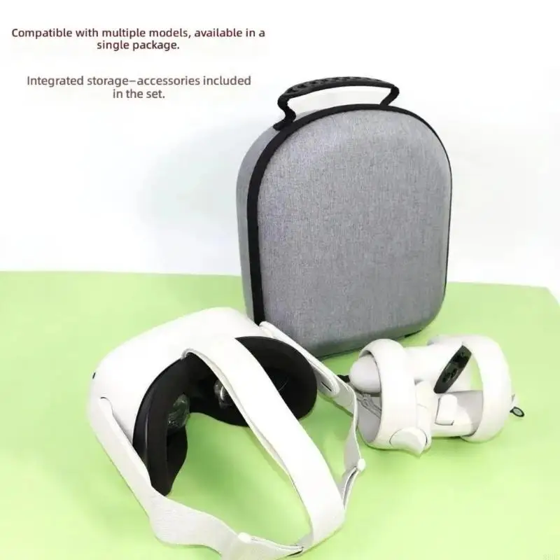 Portable Accessories Organizers Hard Cover with Handle Strap For Quest3/3S/2 Headsets Safe Transport Storage Case 896C