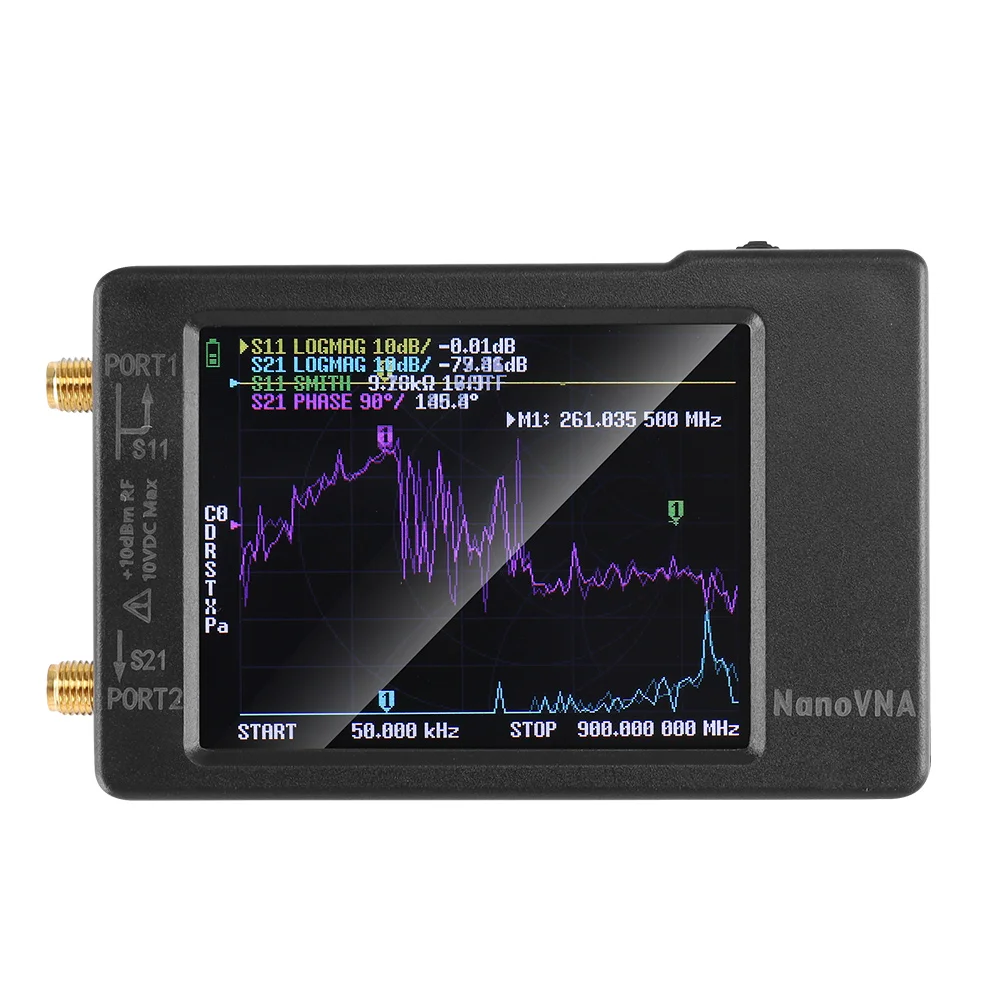 

NanoVNA-H Vector Network Antenna Analyzer 10KHz-1.5GHz MF HF VHF UHF With SD Card Slot Nano VNA-H Tester Spectrum Analyzer