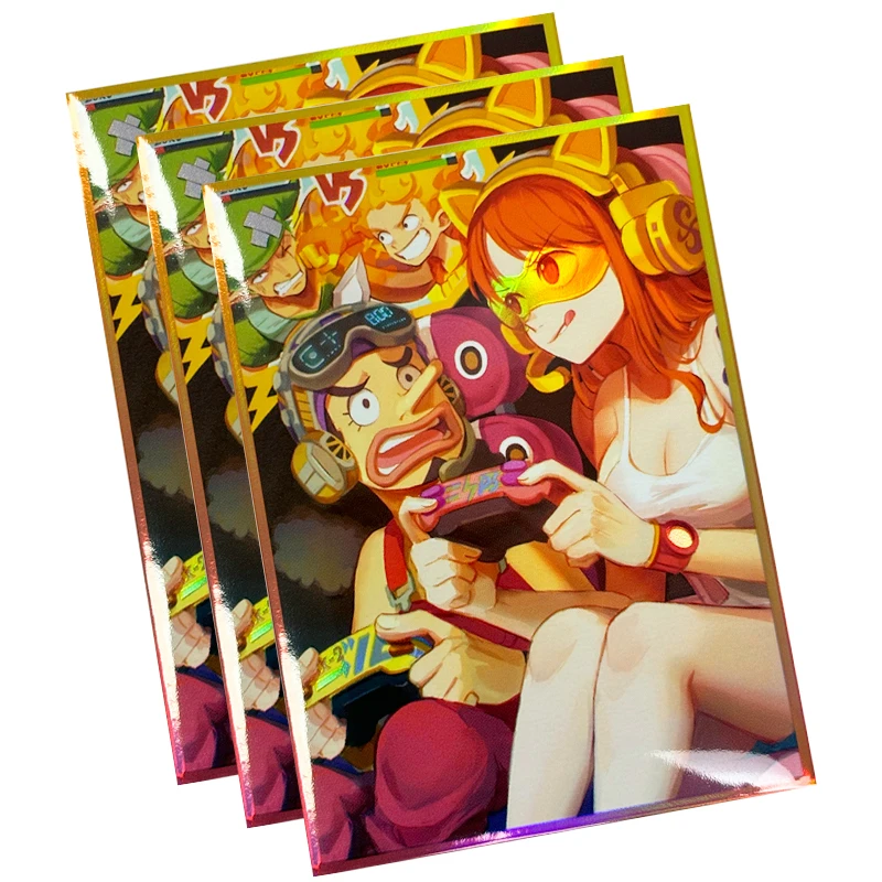 60Pcs/set One Piece OPCG Flash Card Sleeve Usopp Nami video game PK WS PTCG Game Collection Card Protective Cover 66*91mm