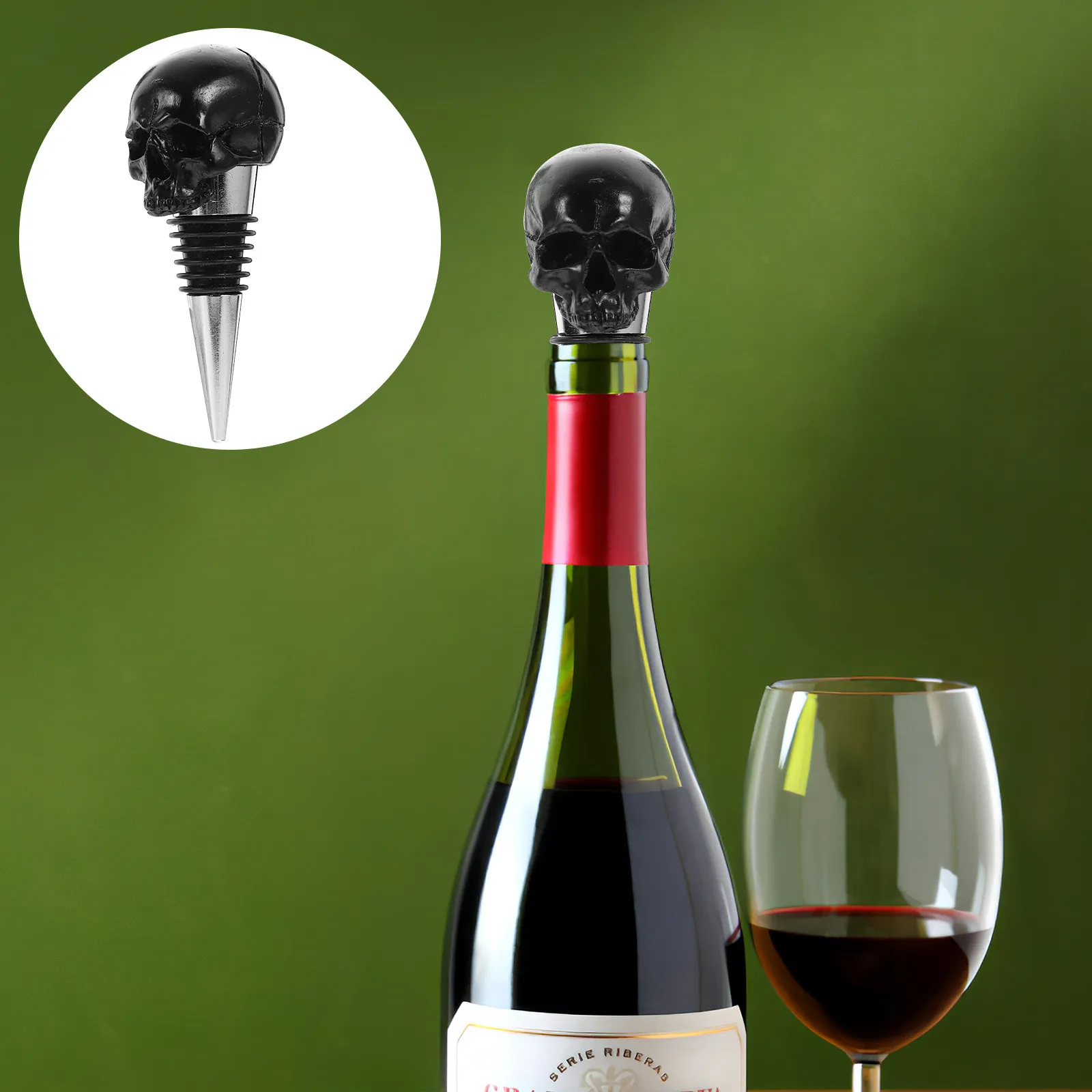 

1 шт. Премиальная пробка для вина в форме черепа, из смолы, для бутылок с оливковым маслом и уксусом, креативный декор для герметизации