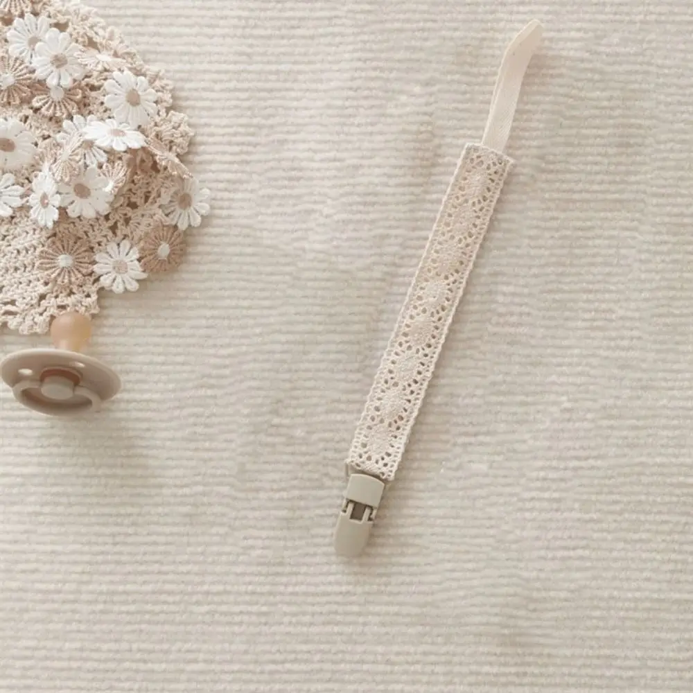 

Lace Baby Cloth Pacifier Chain Floral Teether Straps Soother Holder Dummy Clips Adjustable Nipple Holder Clips Toddler