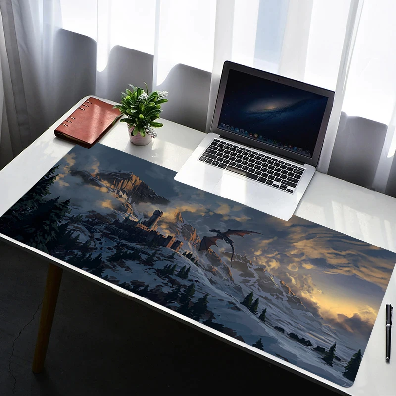 

Mouse Pad PC Non Slip Rubber Black Mousepad Laptop Gamer Cabinet Keyboard Pad Office Computer Gaming Dark Castle Desk Mouse Mat