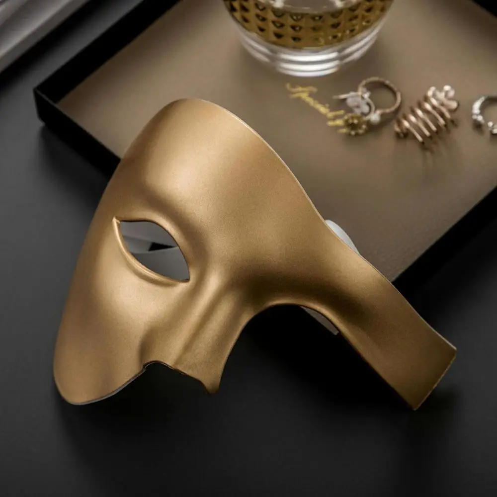 Pvc Steampunk Phantom Maskerade Cosplay Masker Plastic Half Gezicht Mannen/Vrouwen Punk Carnaval Kostuum Props De Phantom Danser Masker