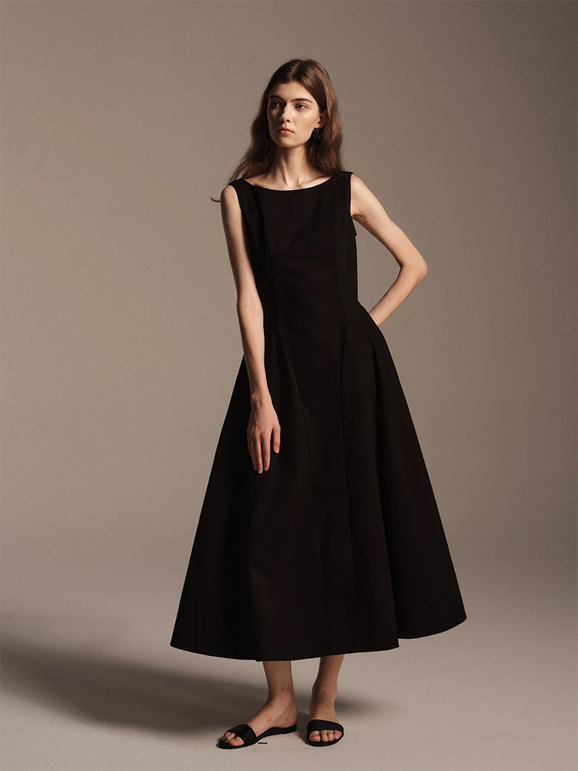 

Ele Classic Bla Svel Dr SOFTSELF Autumn New Sle Faionable Slimming Versatile Women's High-End Feelings