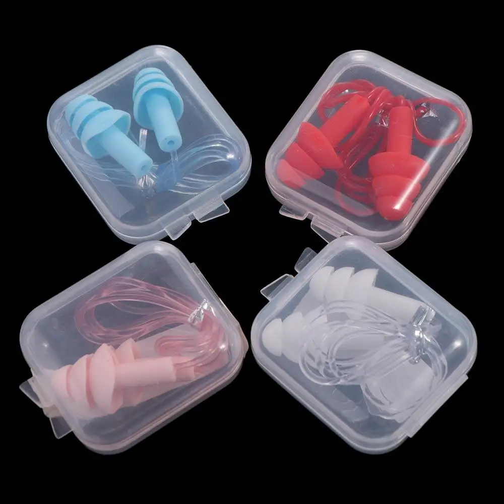 Waterproof Shower Ear Plugs Nasal Protection Sleep Earplugs Earplugs with Rope Ear Plugs Silicone Ear Plugs Nasal Clip