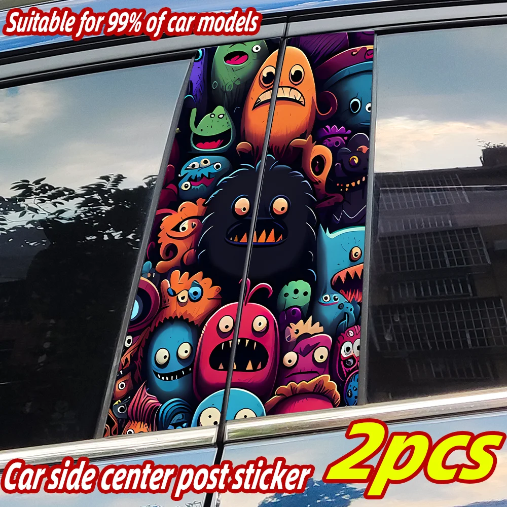 

Demon Car Stickers Halloween Waterproof Auto B Pillar Decor Cover Scratches Car Door Pillar Sunscreen Vinyl Decal Accessories