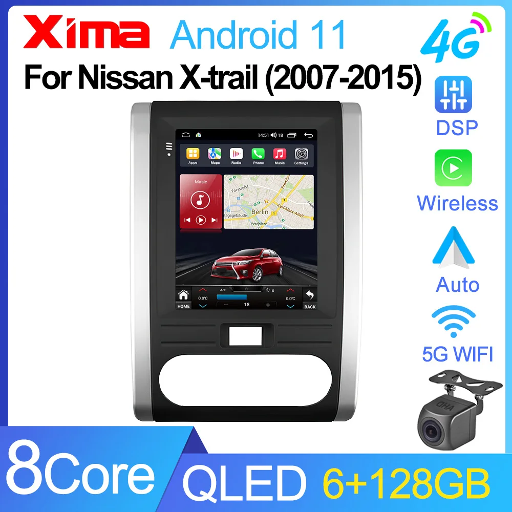 XIMA XV6Pro For Nissan X-Trail X Trail 2 T31 MX6 2007-2015 Android 11 Car Radio Multimedia  2Din Carplay Stereo 9.7'' Head Unit