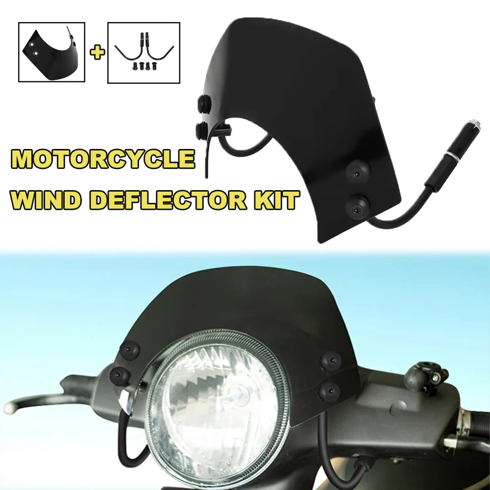 Motorcycle Wind Deflector Kit For Vespa GTS300 GTS 300 GTV300 GTS125 Black Wind Deflector With Windshield Bracket