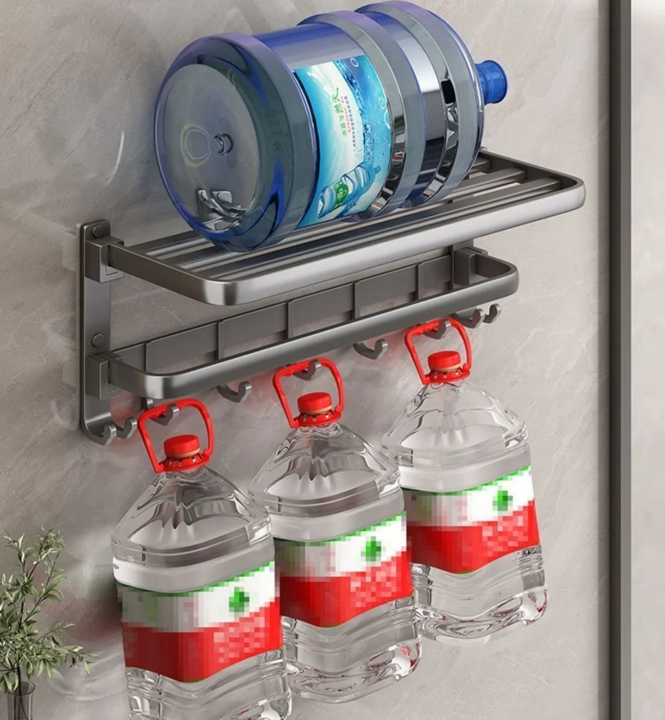 Hot Selling Hotel Bathroom Accessories Shower Corner Storage Shelf Bath Rack Wall Mounted Double Foldable Towel Bars