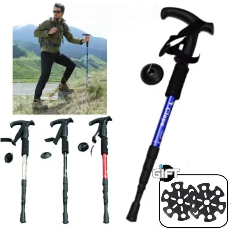 Trekking Poles Shock Absorption Foldable Ultralight Hiking Pole Suitable For Outdoor Camping Mountaineering Backpacking And Trip