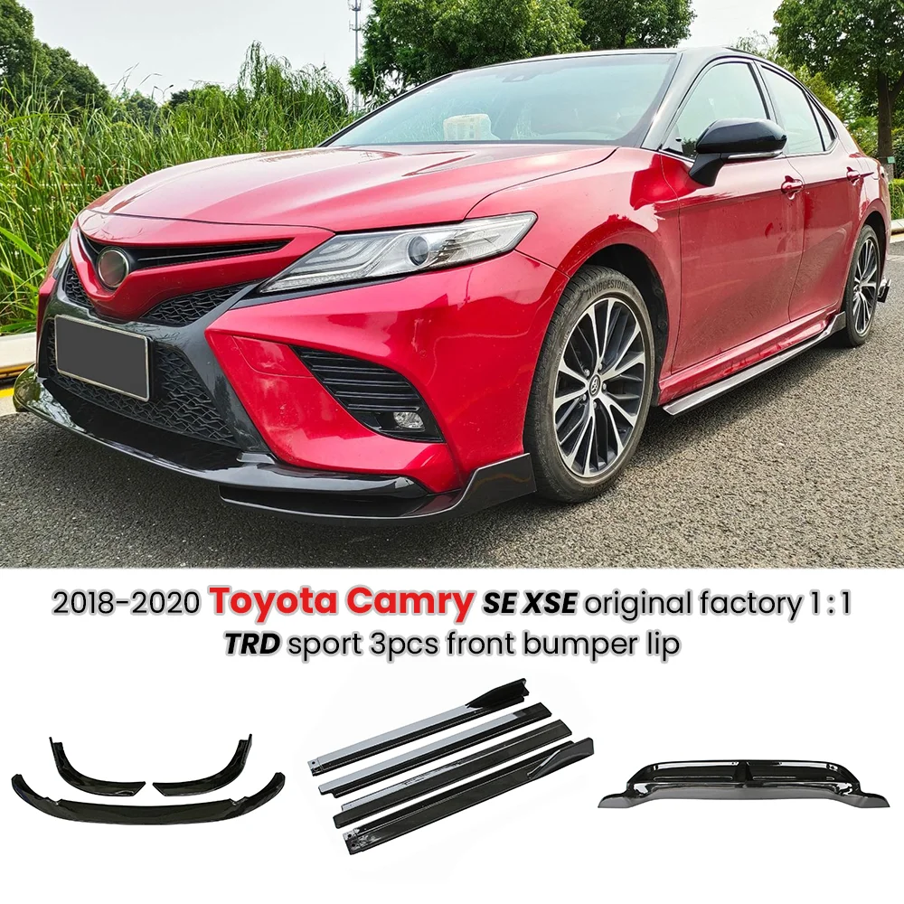 TRD المصد الأمامي الشفة لتويوتا كامري SE XSE 2018-2020 طقم هيكل رياضي المصد الأمامي سبويلر تويوتا اكسسوارات تحديث السيارة #1