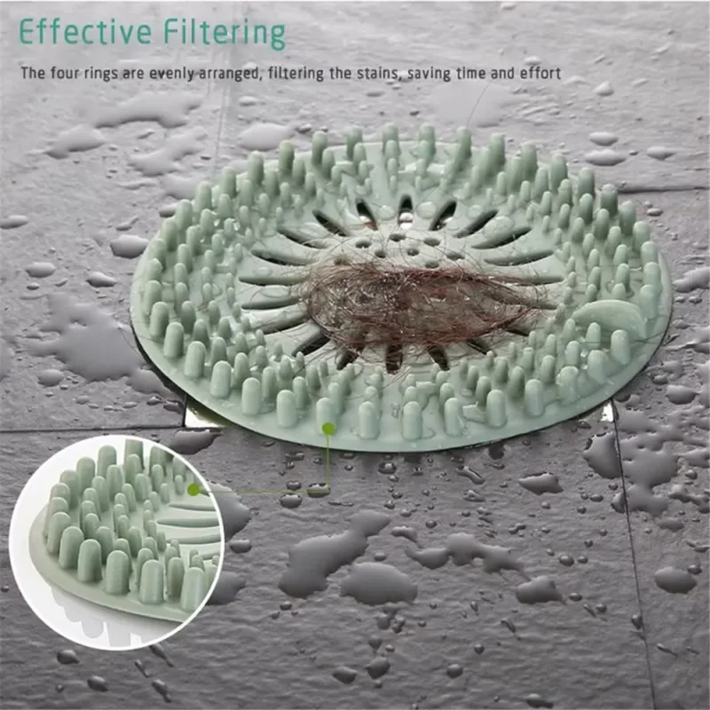 2026 Latest Hair Catcher Shower Drain Cover Sink Filter Drain Protector for Bathroom Bathtub Kitchen Reusable Strainer