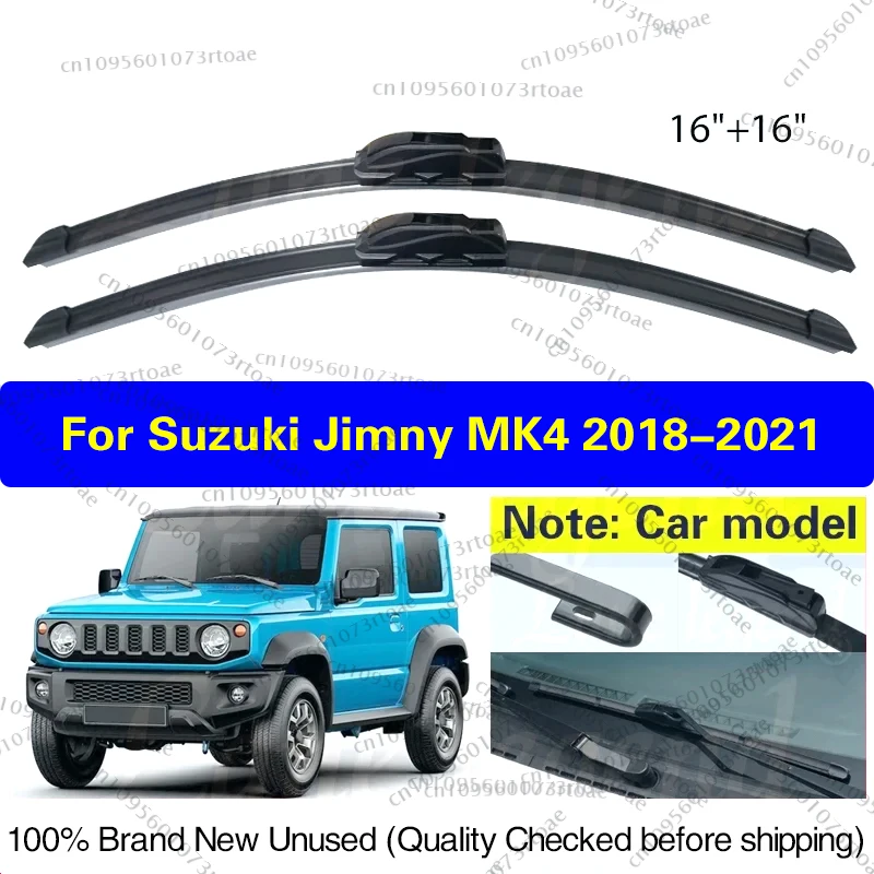 

2pcs For Suzuki Jimny MK4 2018 2019 2020 2021 Car Accessories Front Windscreen Wiper Blade Brushes Wipers U Type J Hook 16"+16"
