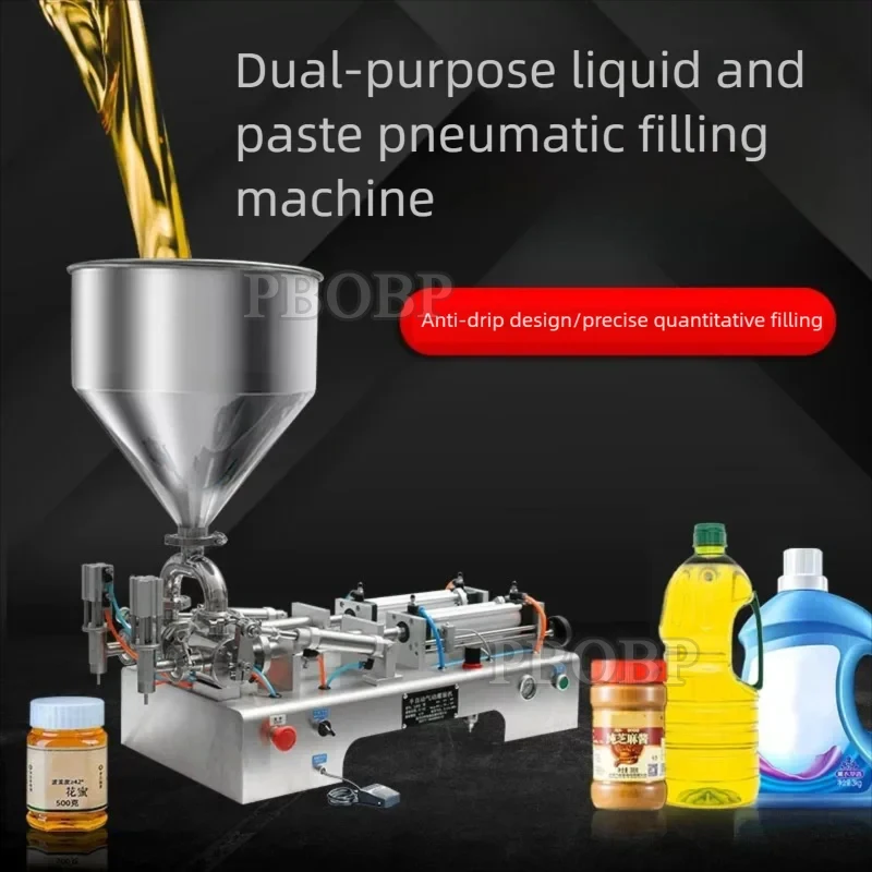 

Sauce Filling Machine Packaging Chili Peanut Tomato Pasta Oil Filling Machine Pneumatic Piston Filler With Hot U-Shaped Hopper
