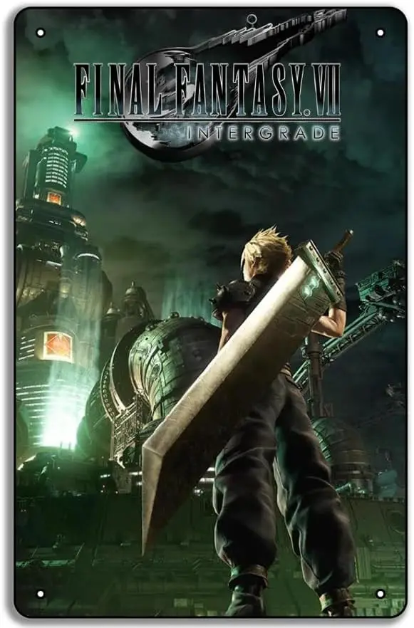 Póster de juego Final Fantasy VII, letrero de estaño de Metal para hombre, cueva, decoración artística de pared para el hogar, Bar, Clubes, cafeterías