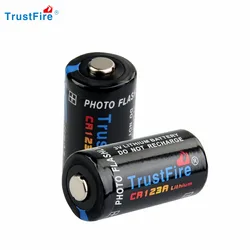 10PCS TrustFire CR123A 3V Lithium Battery 1300mAh Cell Batteries for Cameras Flashlight Toy Smoke Detector Li-ion Batteries